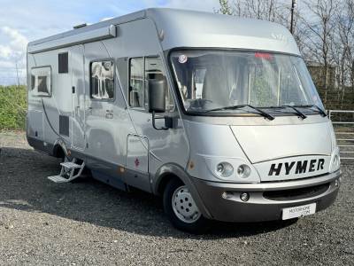 Hymer B654 4 berth 4 belts - fixed bed - a class motorhome for sale 