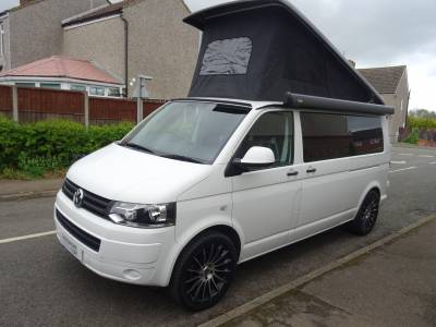 VW T5 T30 LWB 2012 Pop Top 4 Berth 5 Belted Seats Camper Van For Sale
