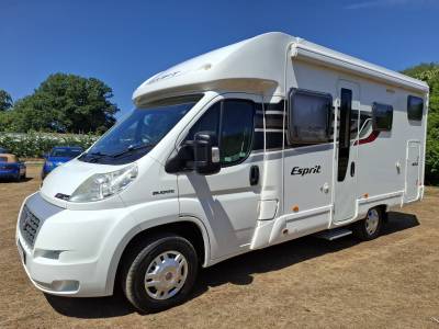 Swift Esprit 484. 2014. Rear Fixed Bed over Garage.