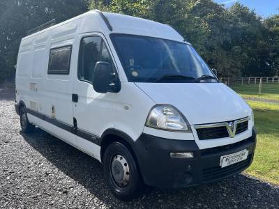 Vauxhall Movano LWB, 2008, 2 berth rear garage, rear fixed bed campervan