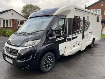 Swift Kontiki Sport 597 Black Edition rear over garage bed 4 berth/belt