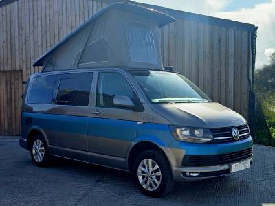 VW T6 Transporter T28 SWB Hi-Line Manual 4 berth 5 belts 34k pop top camper 