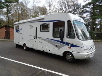 Concorde Charisma 880F - 4 Berth - 4 Seatbelt - Rear Fixed Bed - Over Cab Bed - Rear Garage - Luxury A Class Motorhome For Sale