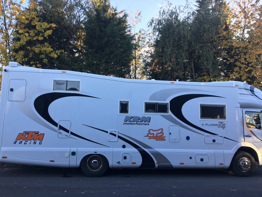 KRM Mercedese Race Van 6 berth Motorhome with Garage and fixed rear beds
