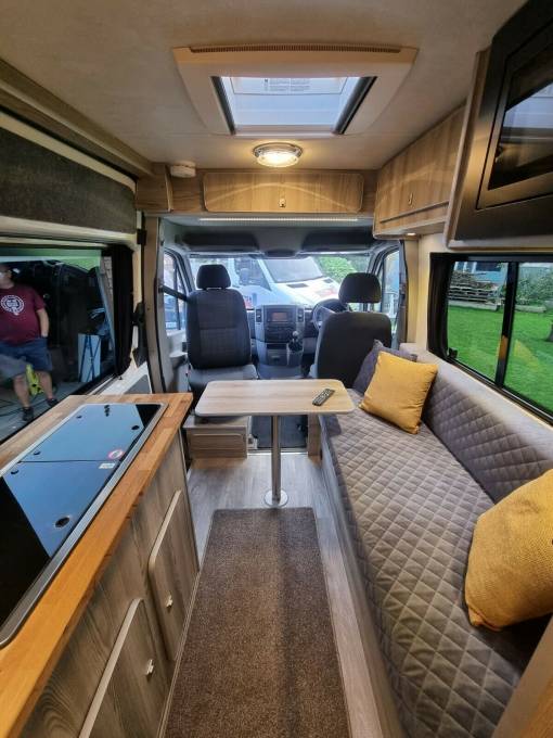 Mercedes Sprinter Camper van 4 berth 2 travel seats rear fixed bed