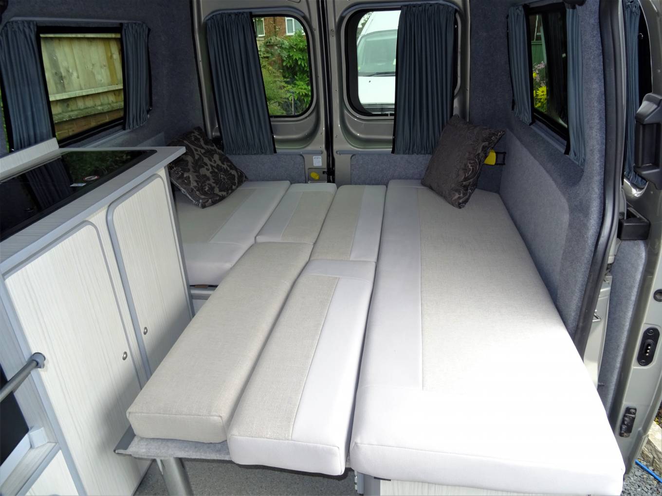 Ford Transit Custom 3 Berth 3 Travel Seats Rear Lounge Motorhome Camper ...
