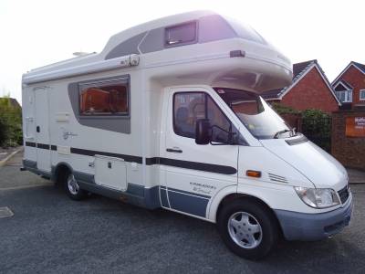 Karmann Mobil Ontario 635 LS rear washroom 5 berth 5 belt Mercedes coach built German motorhome for sale